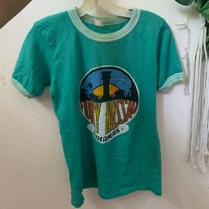 Turquoise vintage ringer tee